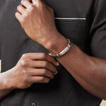 Bracelet Eric Acier Blanc Pierre De Synthese - Bracelets Homme | Histoire d&rsquo;Or