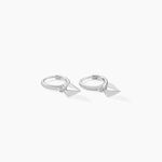Cr&eacute;oles Arla Argent Blanc - Boucles d'oreilles cr&eacute;oles Femme | Histoire d&rsquo;Or