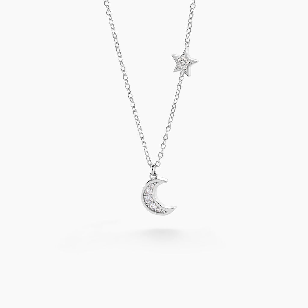 Collier Theoline Argent Blanc Oxyde De Zirconium - Id&eacute;es cadeaux Femme | Histoire d&rsquo;Or