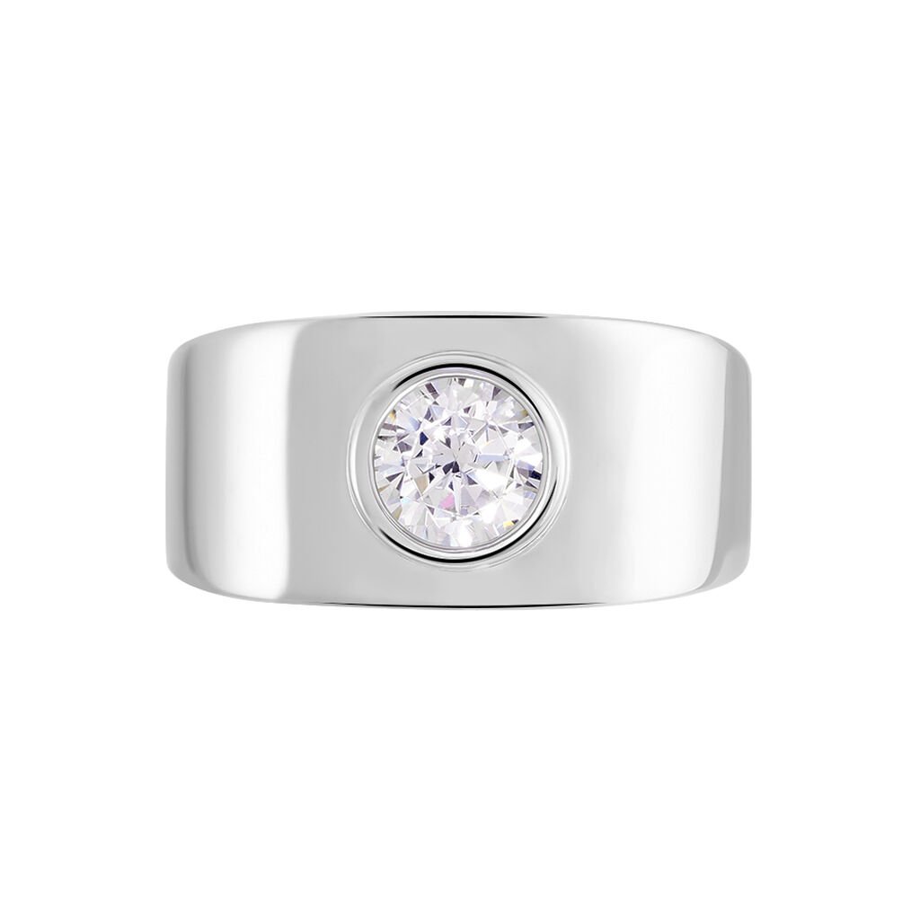 Bague Solitaire Electre Argent Blanc Oxyde De Zirconium - Bagues solitaires Femme | Histoire d’Or
