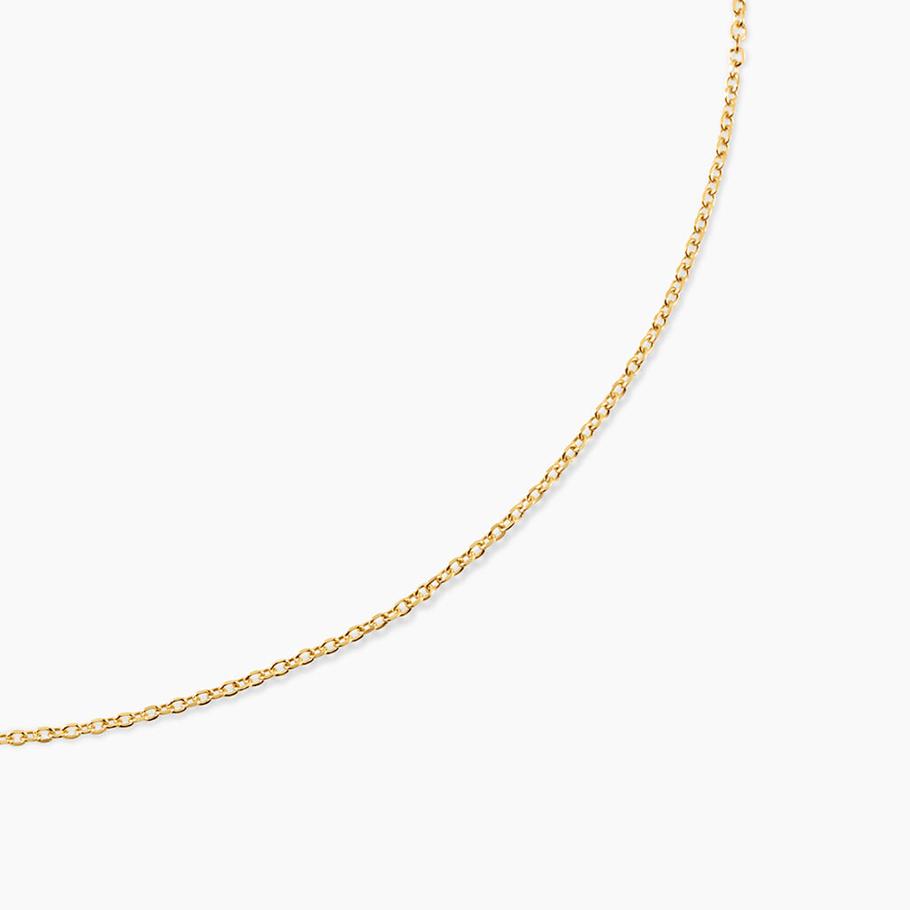 Chaine Igoa Maille Forcat Diamantee Argent Dor&eacute; A L'Or 750/1000 - Chaines Unisex | Histoire d&rsquo;Or