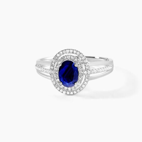 Bague Justine Or Blanc Saphir Et Diamant - Bagues solitaires Femme | Histoire d’Or