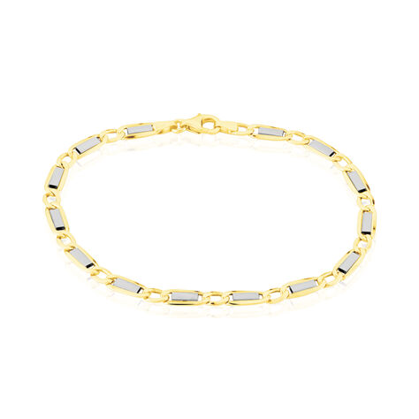 Bracelet Danae Maille Plaquette Alternee 1/1 Or Bicolore - Bracelets chaîne Homme | Histoire d’Or
