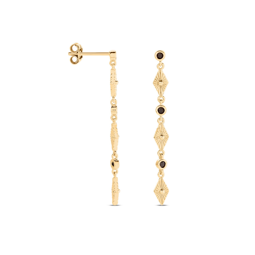 Boucles D'oreilles Pendantes Azteque Plaqué Or Jaune Spinelle - Boucles d'oreilles pendantes Femme | Histoire d’Or