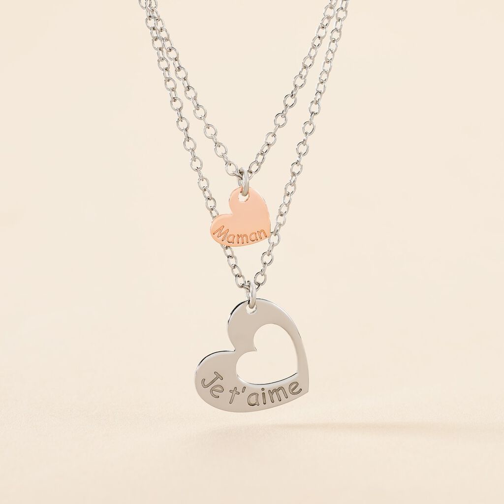 Collier Menia Argent Bicolore - Colliers doubles et triples chaînes Femme | Histoire d’Or