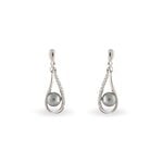 Boucles D'oreilles Pendantes Alexya Argent Perle D'imitation Et Oxyde - Boucles d'oreilles fantaisie Femme | Histoire d&rsquo;Or