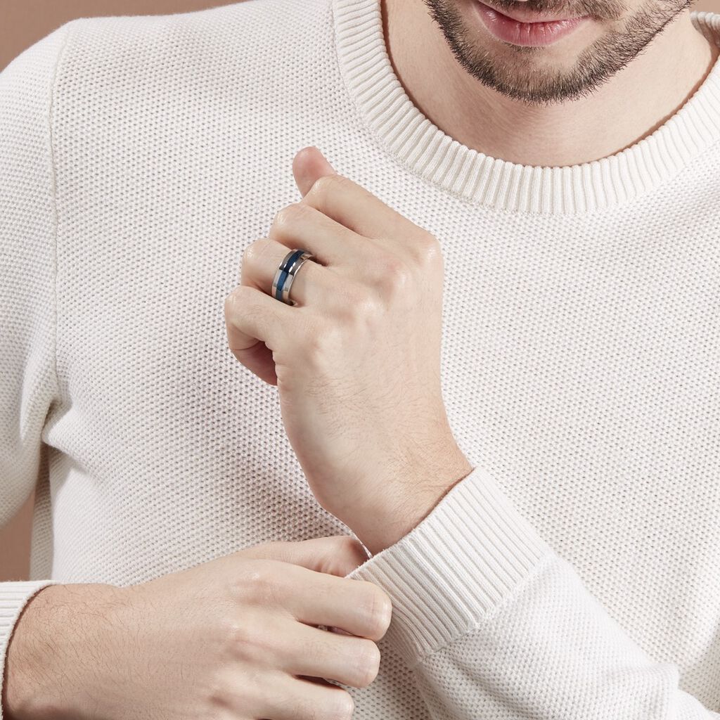 Bague Ioann Acier Bicolore - Bagues fantaisie Homme | Histoire d’Or