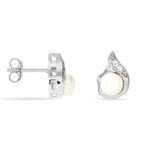 Boucles D'oreilles Puces Mellie Argent Blanc Perle De Culture - Boucles d'oreilles fantaisie Femme | Histoire d&rsquo;Or