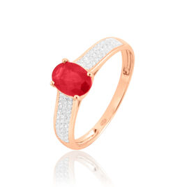 Bague Crista Or Rose Rubis Et Diamant - Bagues solitaires Femme | Histoire d’Or