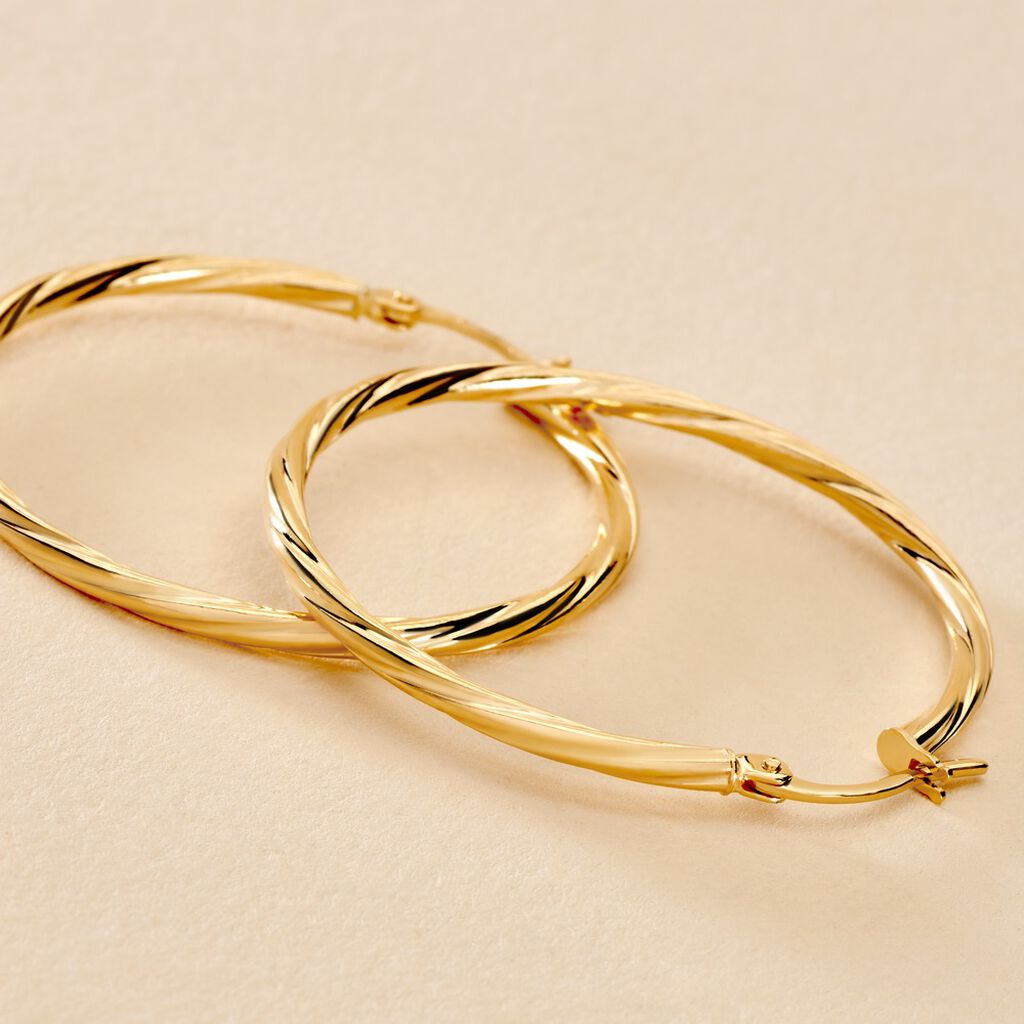 Créoles Youri Or Jaune - Boucles d'oreilles créoles Femme | Histoire d’Or
