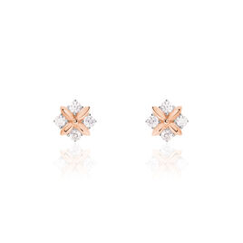 Boucles D'oreilles Pendantes Gladysse Or Rose Oxyde De Zirconium - Boucles d'oreilles pendantes Femme | Histoire d’Or