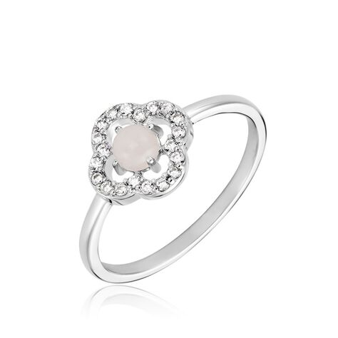 Bague Dally Argent Blanc Quartz Oxyde De Zirconium - Bagues solitaires Femme | Histoire d’Or