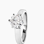 Bague Natalia Ld Platine Blanc Diamant Synth&eacute;tique - Bagues solitaires Femme | Histoire d&rsquo;Or