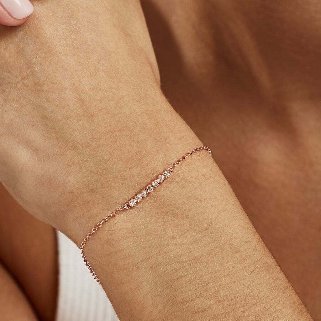 Bracelet Aryles Argent Rose Oxyde De Zirconium - Bracelets Femme | Histoire d’Or