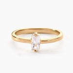 Bague Nila Plaqu&eacute; Or Jaune Oxyde De Zirconium - Bagues solitaires Femme | Histoire d&rsquo;Or