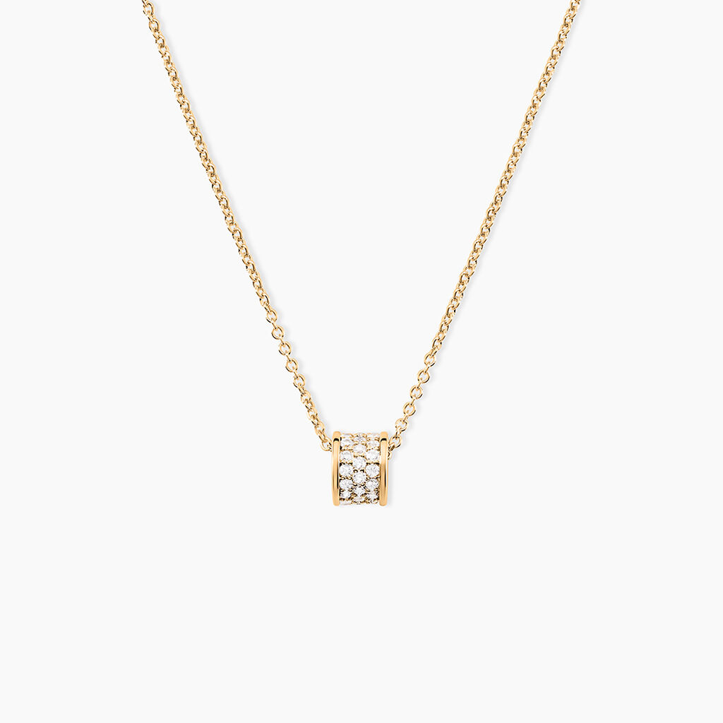 Collier Gia Plaqu&eacute; Or Jaune Oxyde De Zirconium - Colliers fantaisie Femme | Histoire d&rsquo;Or