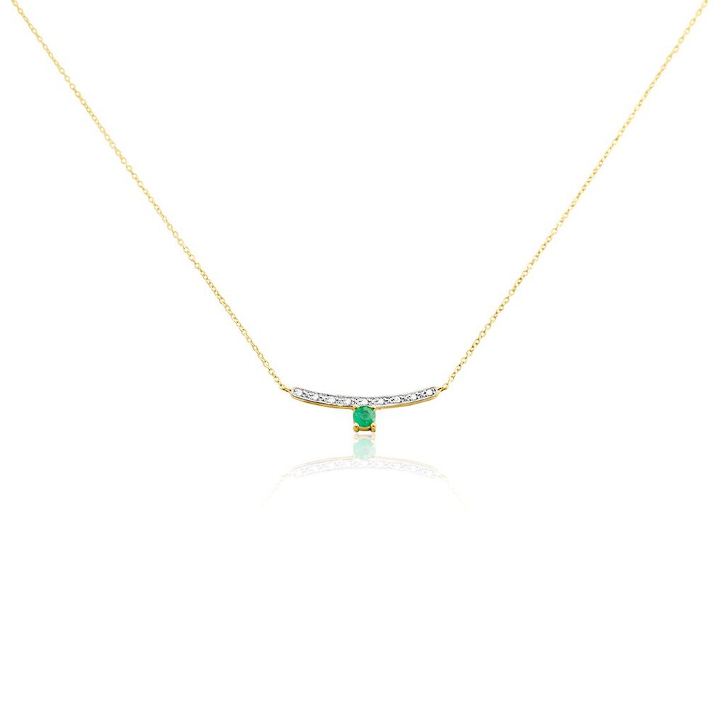Collier Emeald Is The New Black Or Jaune Emeraude Diamant - Colliers Femme | Histoire d’Or