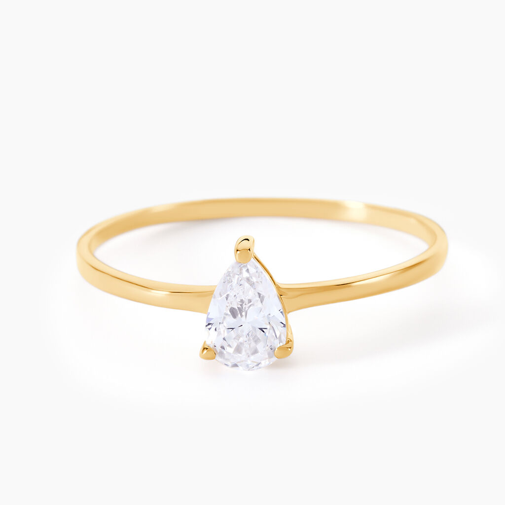 Bague Or Jaune Solitaire Harrietta Oxyde De Zirconium - Bagues solitaires Femme | Histoire d’Or