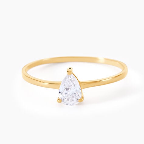 Bague Or Jaune Solitaire Harrietta Oxyde De Zirconium - Bagues solitaires Femme | Histoire d’Or