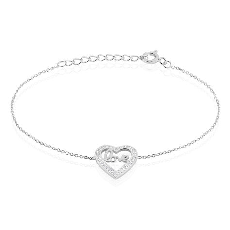 Bracelet Elansa Argent Blanc Oxyde De Zirconium - Bracelets Coeur Femme | Histoire d’Or