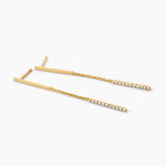 Boucles D'Oreilles Pendantes Clarie Argent Dor&eacute; A L'Or 750/1000 Oxyde De Zirconium - Boucles d'oreilles pendantes Femme | Histoire d&rsquo;Or