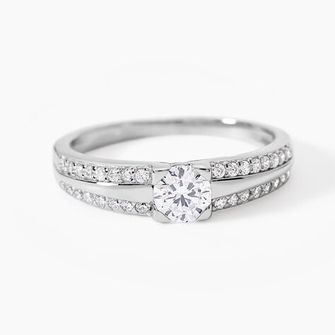 Bague Solitaire Maevane Argent Blanc Oxyde De Zirconium - Bagues solitaires Femme | Histoire d&rsquo;Or