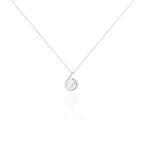 Collier Lucinda Or Blanc Perle De Culture Et Oxyde De Zirconium - Colliers Femme | Histoire d&rsquo;Or