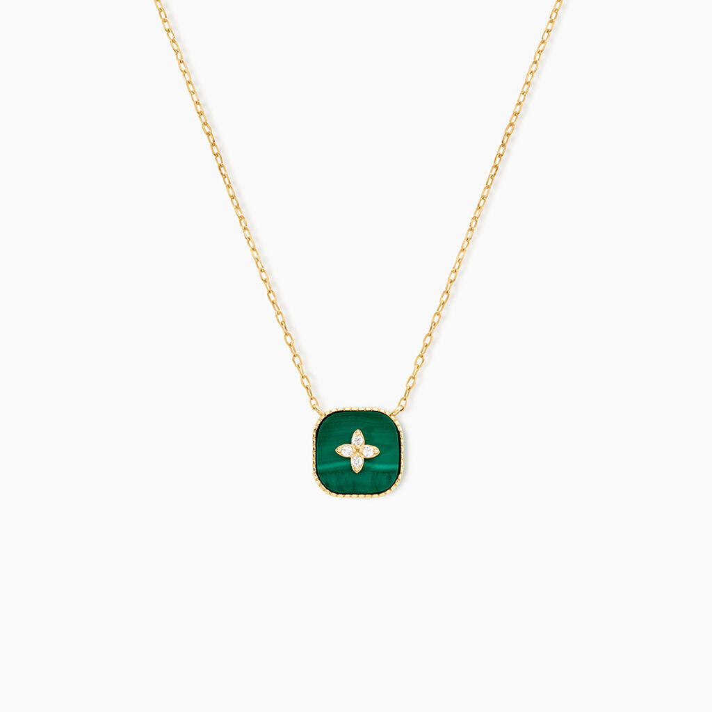 Collier Lucky Gems Or Jaune Malachite Oxyde De Zirconium - Colliers Femme | Histoire d&rsquo;Or