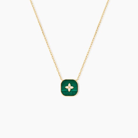 Collier Lucky Gems Or Jaune Malachite Oxyde De Zirconium - Colliers Femme | Histoire d&rsquo;Or