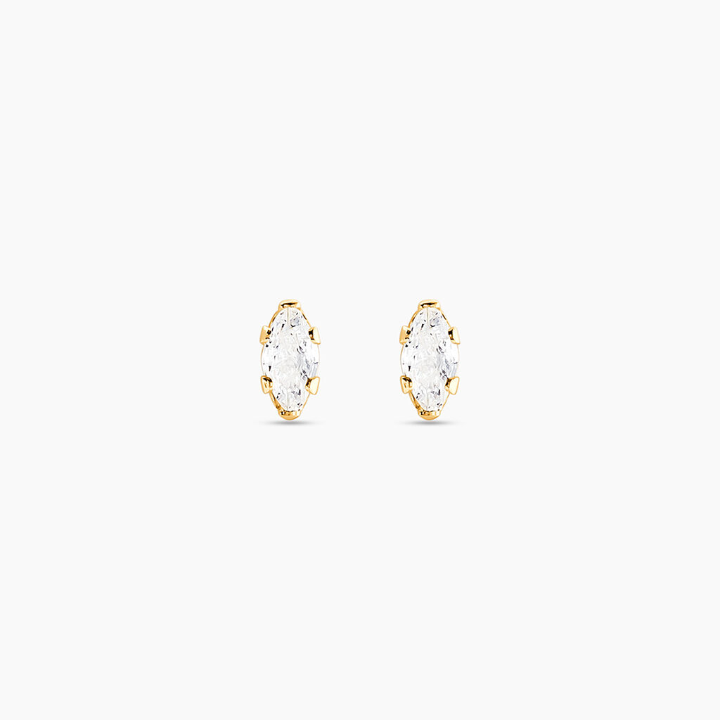 Boucles D'oreilles Puces Dudley Or Jaune Oxyde De Zirconium - Clous d'oreilles Femme | Histoire d&rsquo;Or