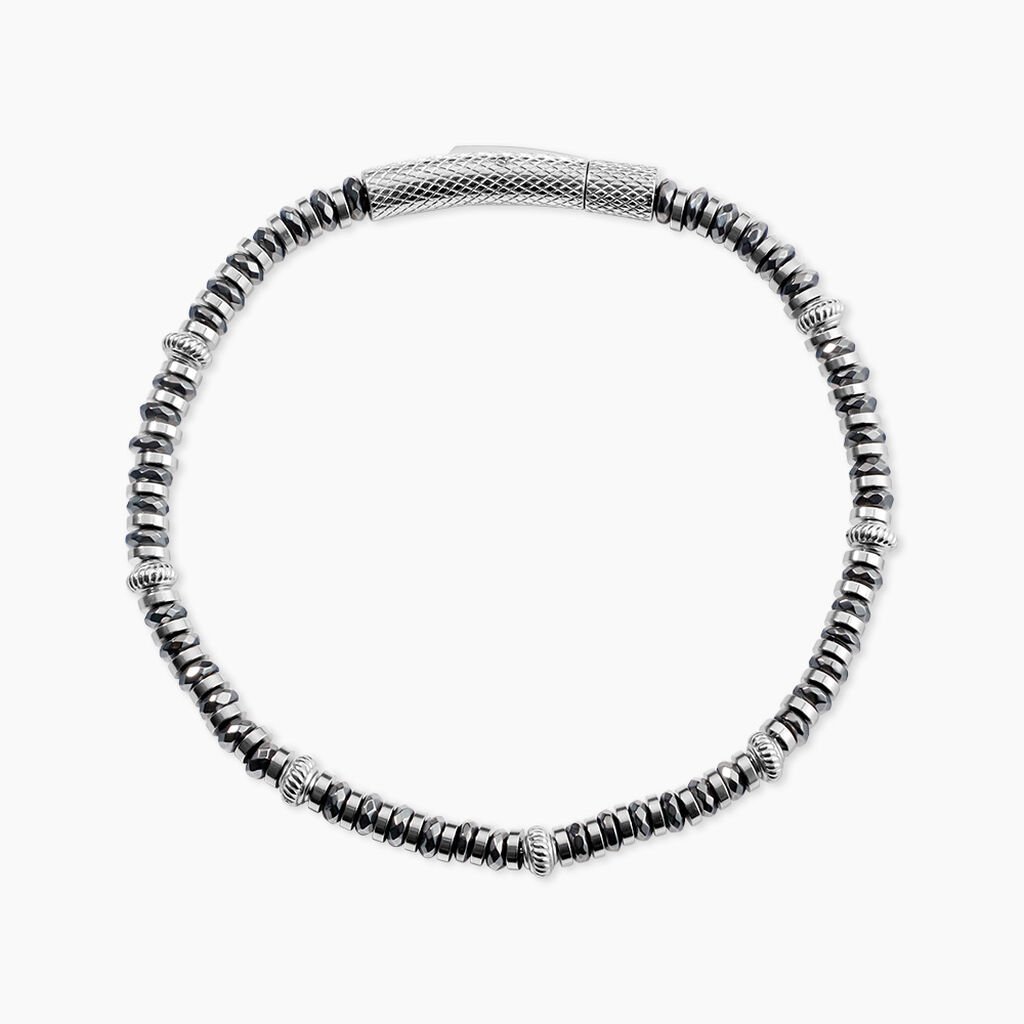 Bracelet Naturel Autres Noir H&eacute;matite - F&ecirc;te des p&egrave;res Homme | Histoire d&rsquo;Or