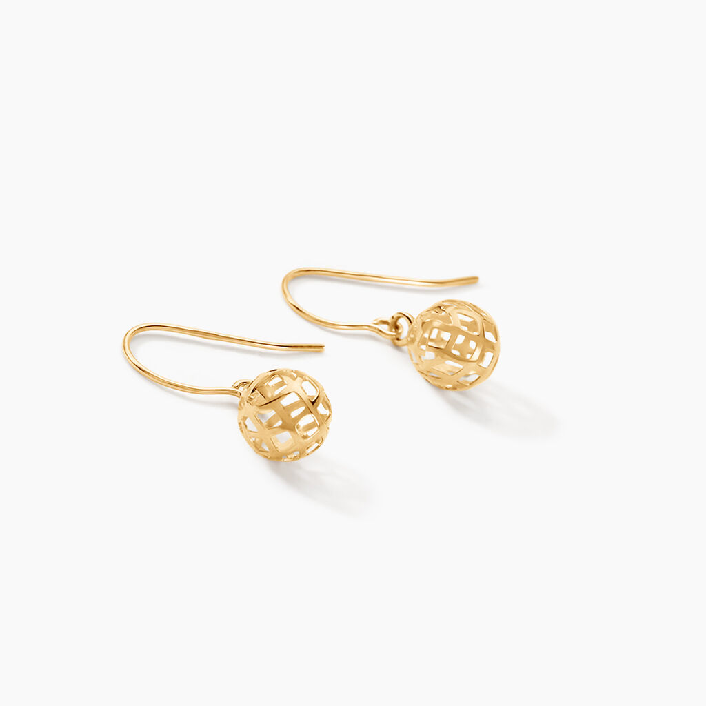 Boucles D'oreilles Pendantes Fidelia Boules Or Jaune - Boucles d'oreilles pendantes Femme | Histoire d&rsquo;Or