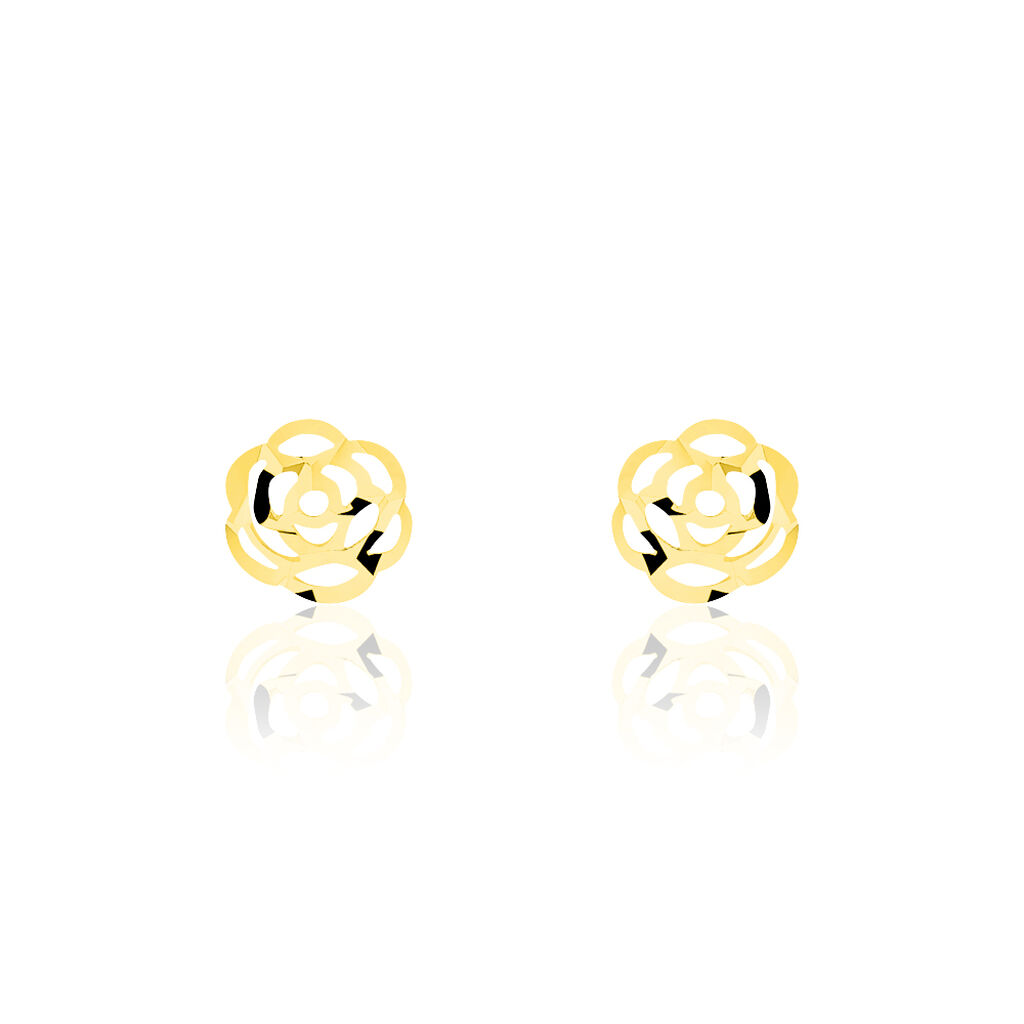 Boucles D'oreilles Puces Philine Fleur Or Jaune - Clous d'oreilles Femme | Histoire d’Or