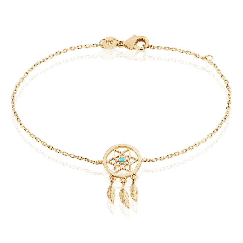 Bracelet Attrape Reves Plaque Or Jaune Pierre De Synthese - Bracelets Femme | Histoire d&rsquo;Or