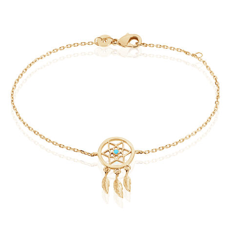 Bracelet Attrape Reves Plaque Or Jaune Pierre De Synthese - Bracelets Femme | Histoire d&rsquo;Or