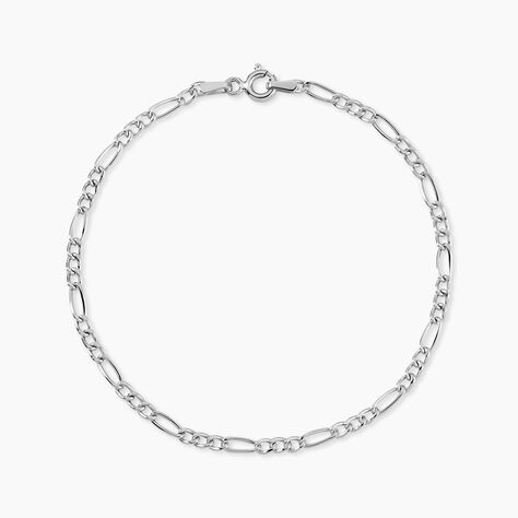 Bracelet Cameo Maille Alternee 1/3 Or Blanc - Bracelets cha&icirc;ne Femme | Histoire d&rsquo;Or