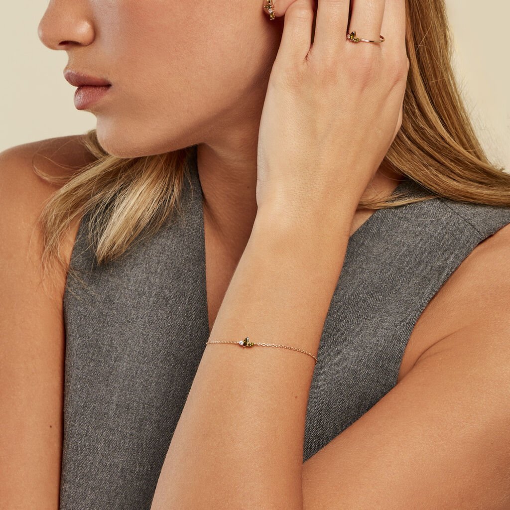 Bracelet Paulia Plaqu&eacute; Or Jaune Oxyde De Zirconium - Bracelets Femme | Histoire d&rsquo;Or