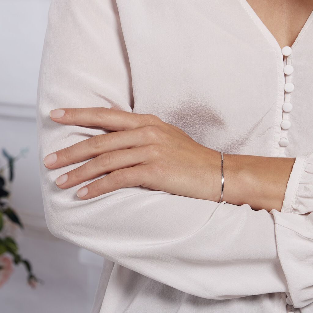 Bracelet Argent Blanc Racilia - Bracelets chaîne Femme | Histoire d’Or