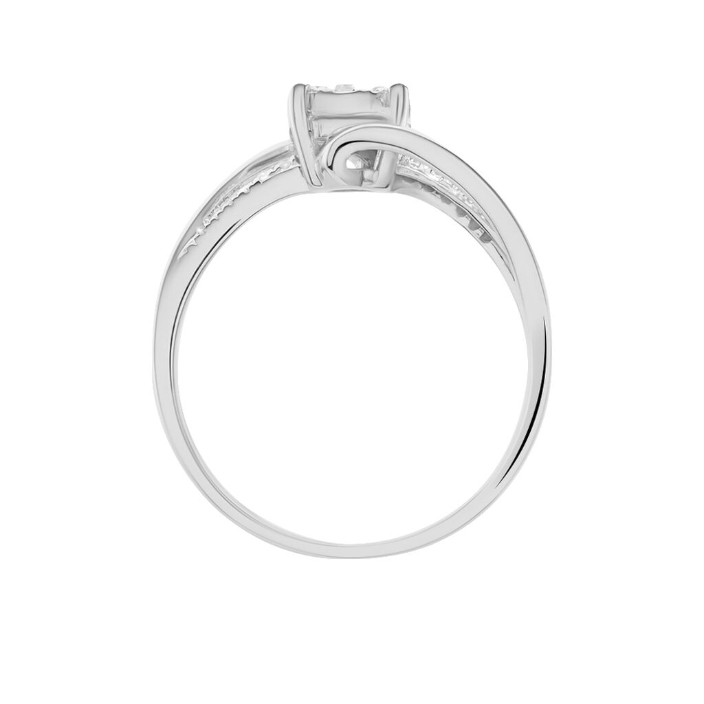 Bague  Petunia Or Blanc Diamant - Bagues avec pierre Femme | Histoire d’Or