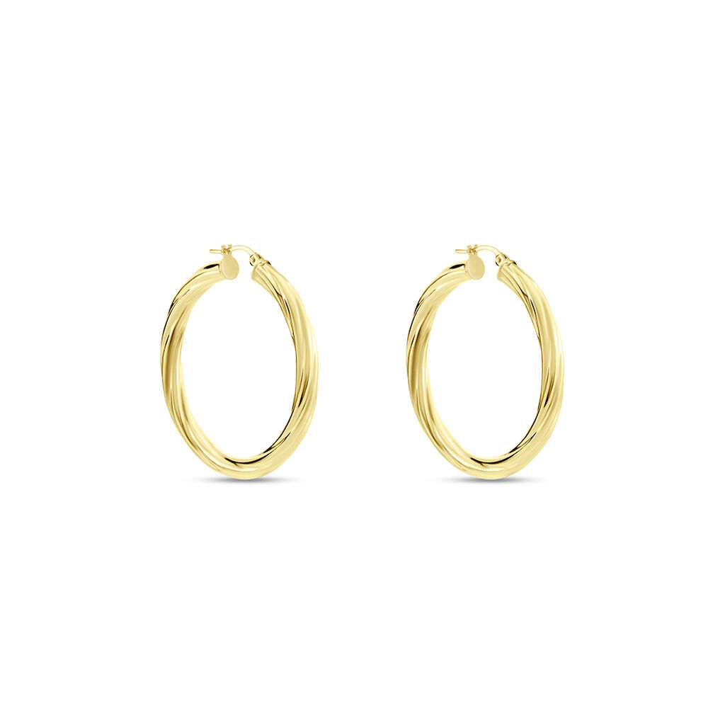 Cr&eacute;oles Or Jaune Torsad&eacute; - Boucles d'oreilles cr&eacute;oles Femme | Histoire d&rsquo;Or