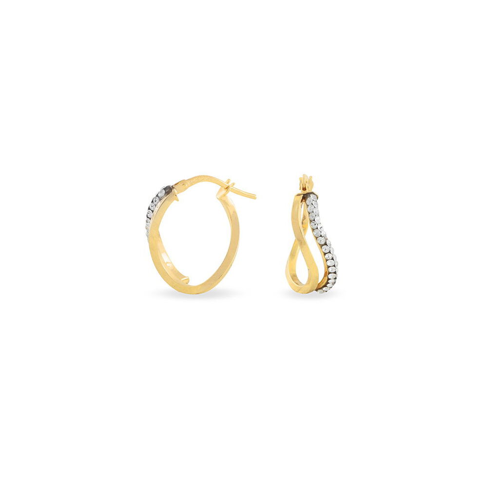 Créoles Hekate Or Jaune Strass - Boucles d'oreilles créoles Femme | Histoire d’Or
