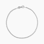 Bracelet Cacilda Maille Corde Argent Blanc - Bracelets cha&icirc;ne Femme | Histoire d&rsquo;Or