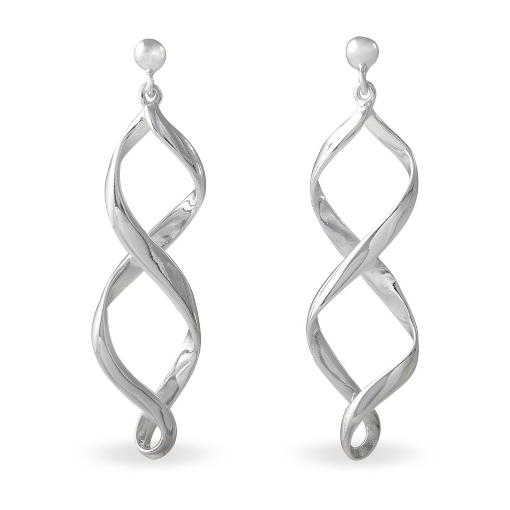 Boucles D'oreilles Pendantes Jolanda Argent Blanc - Boucles d'oreilles fantaisie Femme | Histoire d’Or