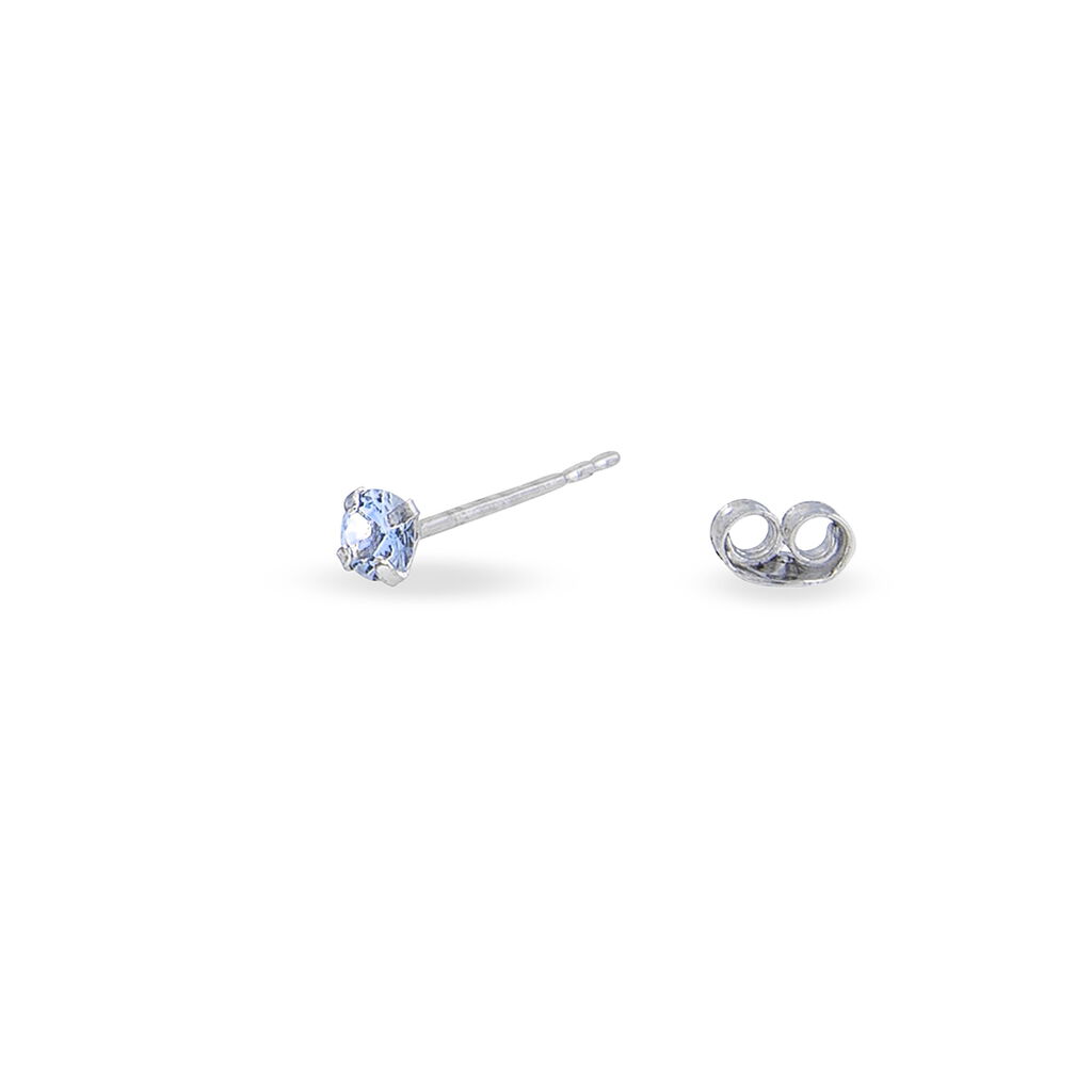 Boucles D'oreilles Puces Daria Or Blanc Oxyde De Zirconium - Clous d'oreilles Femme | Histoire d’Or