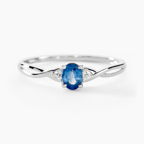 Bague Cassie Or Blanc Saphir Et Diamant - Bagues solitaires Femme | Histoire d&rsquo;Or