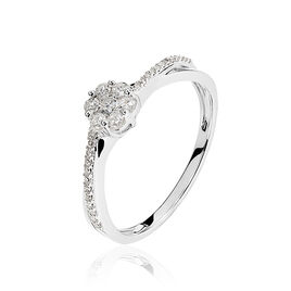 Bague Nusa Or Blanc Diamant - Bagues avec pierre Femme | Histoire d’Or