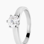 Bague Natalia Ld Platine Blanc Diamant Synth&eacute;tique - Bagues solitaires Femme | Histoire d&rsquo;Or