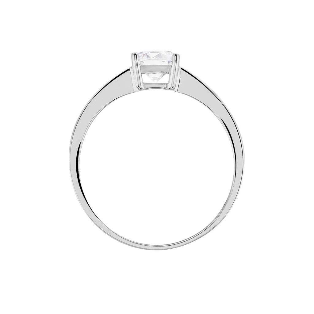 Bague Solitaire Abriel Or Blanc Oxyde De Zirconium - Bagues solitaires Femme | Histoire d’Or