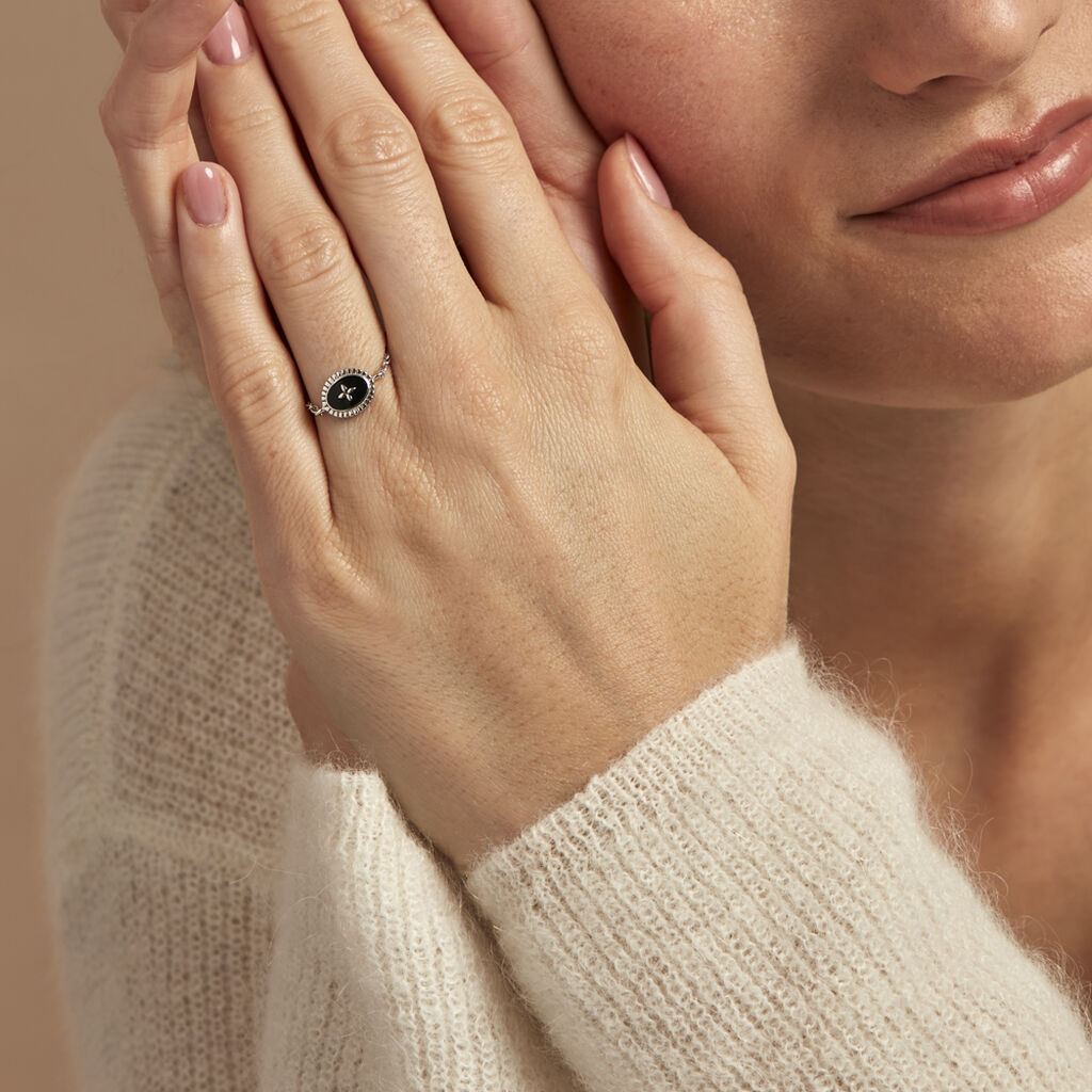 Bague Polka Argent Blanc - Bagues fantaisie Femme | Histoire d’Or