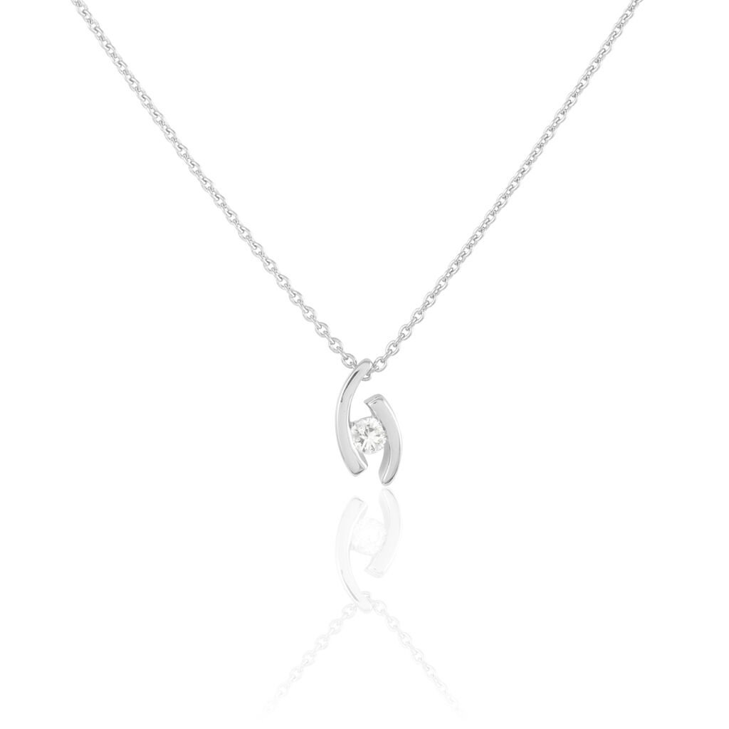 Collier Vrille Or Blanc Diamant - Colliers Femme | Histoire d&rsquo;Or